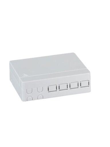 Optinė sieninė dėžutė ant DIN TB-DIN-4 (4 skaid., SC Dupl./LC Duplex, be adapterių)