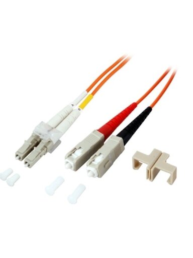 Optinis jungiamasis laidas LC-SC MM Duplex (2m, 2mm, oranžinis)