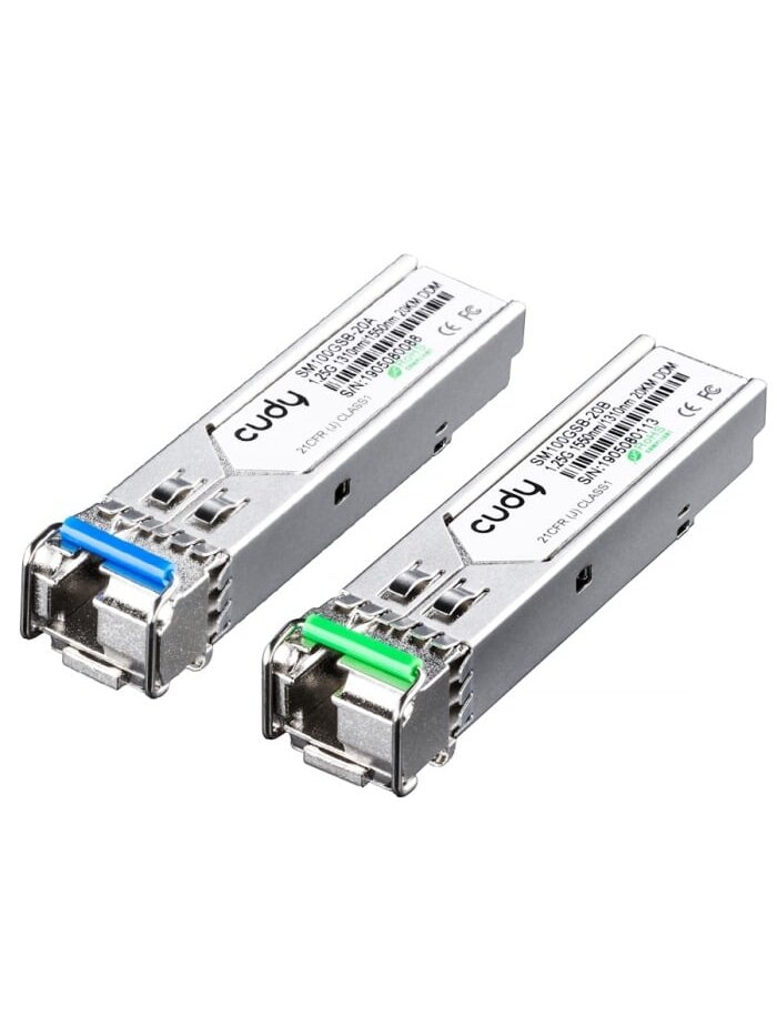 Optinis integruojamas keitiklis SFP Cudy SM100GSB-20AB (1,25Gbps, single mode, LC, 20km, A:1310Tx/1550Rx, B:1550Tx/1310Rx) Optinis integruojamas keitiklis SFP Cudy SM100GSB-20AB (1,25Gbps, single mode, LC, 20km, A:1310Tx/1550Rx, B:1550Tx/1310Rx)