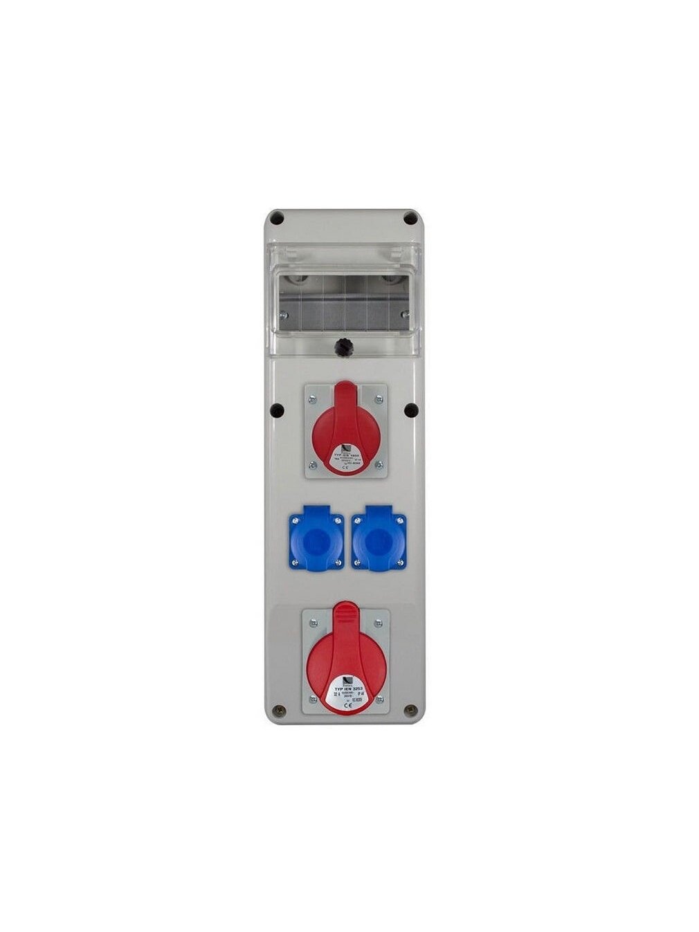 PawBol B.SLIM-6S-14-S plastikinis skydelis 6 mod (2x16A/250V 1x32A/5P 1x16A/5P)