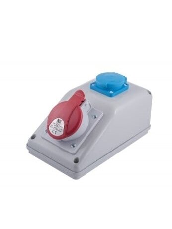 PawBol R-BOX B.165/1S plastikinis skydelis su kištukiniais lizdais (1x16A/250V)