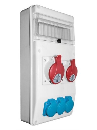 PawBol B.SLIM-10S-7BR-S plastikinis skydelis 10 mod+ (3x16A/250V 1x16A/5P 1x16A/5P)