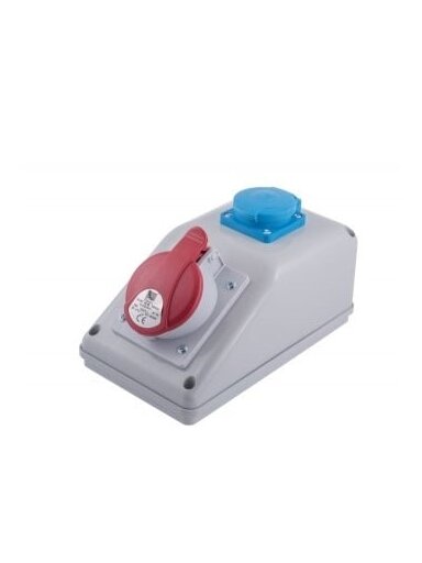 PawBol R-BOX 325/1-S plastikinis skydelis su kištukiniais lizdais (1x32A/250V)