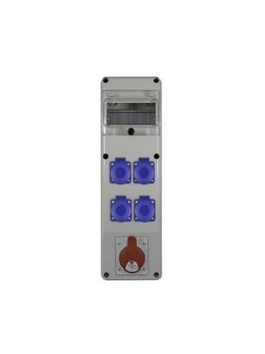 PawBol R-BOX B.SLIM-6S-28-S plastikinis skydelis su lizdais (4x16A/230V, 1x5P16A)