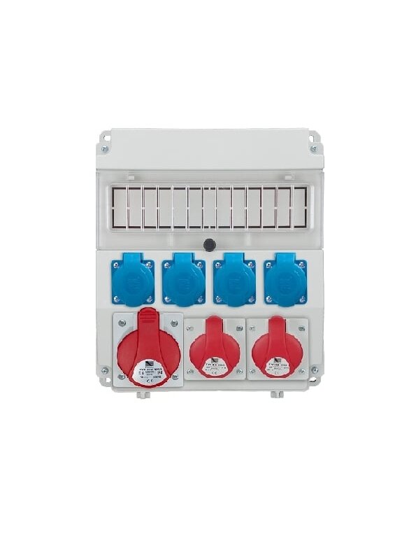 PawBol 18.320-4-S R-BOX LUX-320 plastikinis skydelis 13 mod+ (4x16A/250V 1x32A/5P 2x16A/5P)