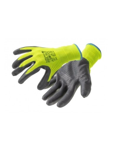 Pirštinės padengtos nitrilu Hogert HT5K761-9-W (9 dydis, žalios)