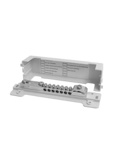 Potencialo išlyginimo šyna Morek 944 (7x25mm2, kabelių pajungimas iki 16mm2, įžeminimas iki 30x3.5mm2) Potencialo išlyginimo šyna Morek 944 (7x25mm2, kabelių pajungimas iki 16mm2, įžeminimas iki 30x3.5mm2)
