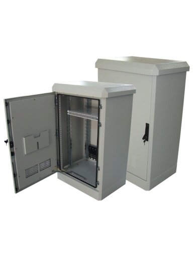 Pramoninis pastatomas skydas su padu OCS-22U7560-FO35 (22U, 750x650x1249mm, IP55, IK10)