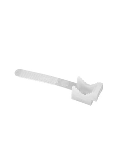 Prisukamas laikiklis kabeliui su dirželiu Pawbol H.7202C UP-22 (baltas, 22mm, 100vnt)