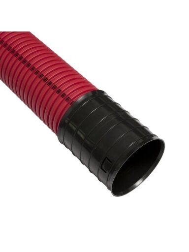 Raudonas gofruotas vamzdis D75 / d61 su viela Pipelife (be halogenų, 750N/5cm, 6m)