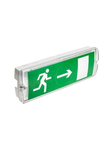 SAHER-1 LED evakuacinis šviestuvas prie sienos (3W, 6400K, IP 65, 350mAh)