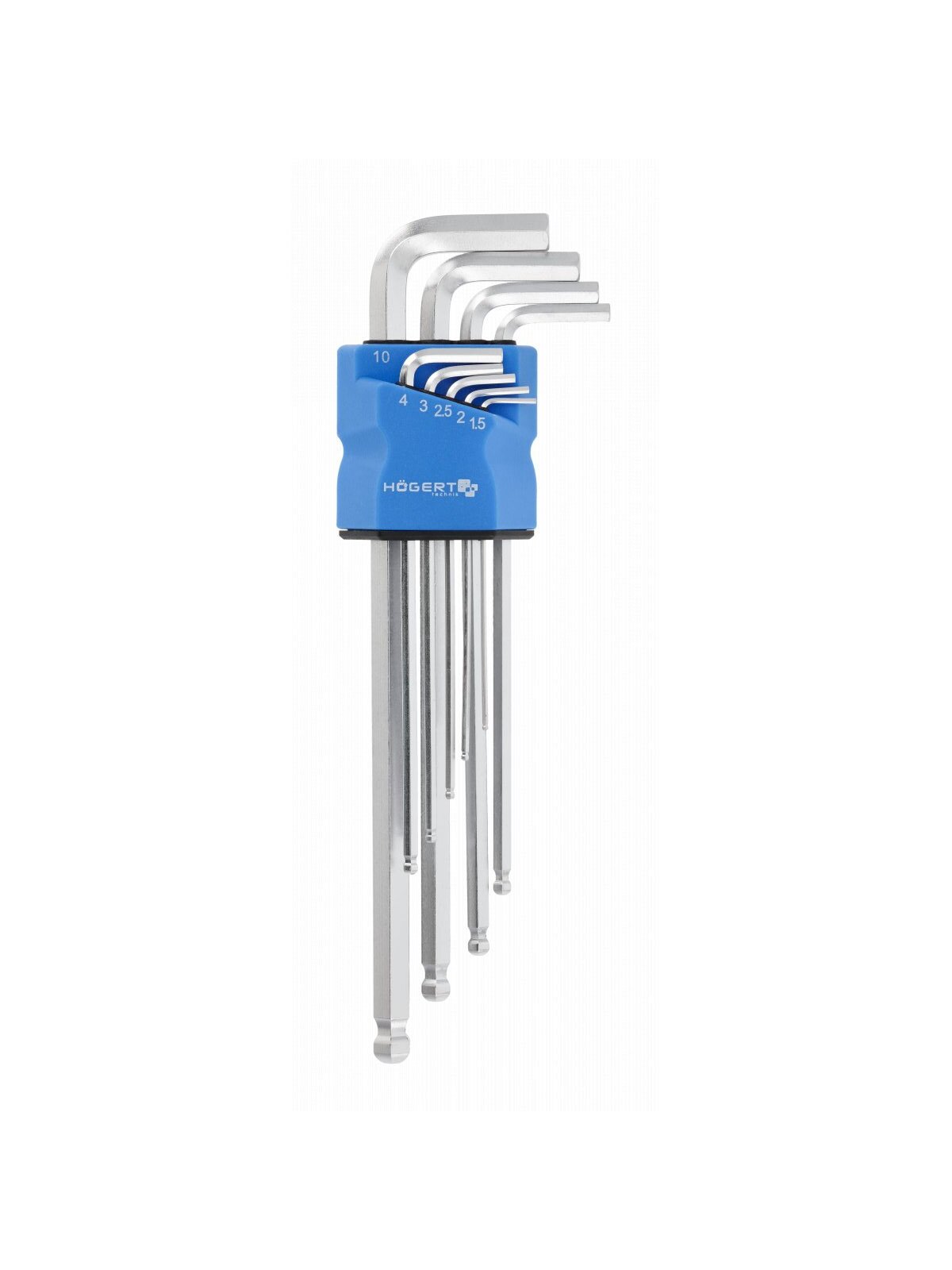 Šešiakampių raktų rinkinys Hogert HT1W826 (9 vnt, 1.2-10mm) Šešiakampių raktų rinkinys Hogert HT1W826 (9 vnt, 1.2-10mm)
