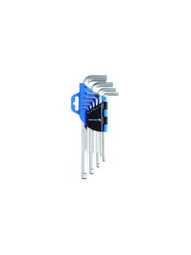 Šešiakampių raktų rinkinys Hogert HT1W804 (9 vnt, 1.2-10mm)