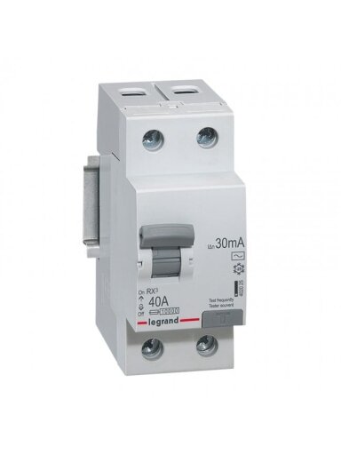 Srovės nuotekio relė RCD RX Legrand 402025 (AC, 40A, 2P, 30mA, 230V)