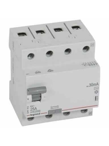 Srovės nuotekio relė RCD RX Legrand 402062 (AC, 25A, 4P, 30mA, 400V)