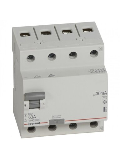 Srovės nuotekio relė RCD RX Legrand 402064 (AC, 63A, 4P, 30mA, 400V)