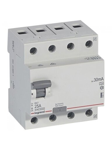 Srovės nuotekio relė su automatiniu jungikliu Legrand 402074 (A, 25A, 4P, 30mA, 400V)