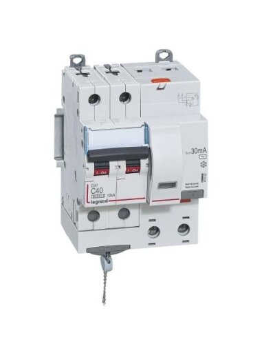 Srovės nuotekio relė su automatiniu jungikliu Legrand 411162 (C, 40A, 2P, 30mA, 230V)