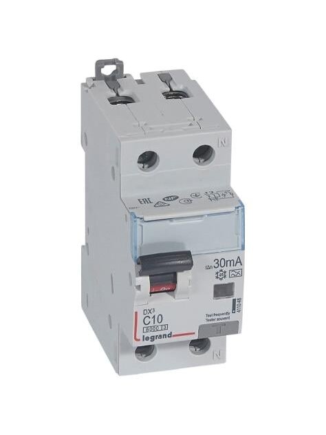 Srovės nuotekio relė su automatiniu jungikliu Legrand 411048 (C, 10A, 2P, 30mA, 230V)