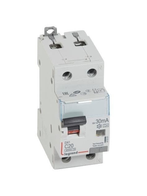 Srovės nuotekio relė su automatiniu jungikliu Legrand 411051 (C, 20A, 2P, 30mA, 230V)