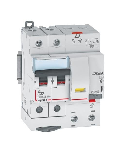 Srovės nuotekio relė su automatiniu jungikliu Legrand 411161 (C, 32A, 4P, 30mA, 230V)