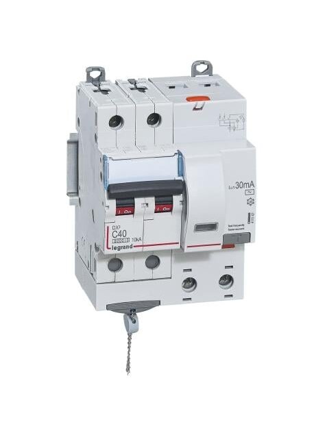 Srovės nuotekio relė su automatiniu jungikliu Legrand 411162 (C, 40A, 2P, 30mA, 230V)