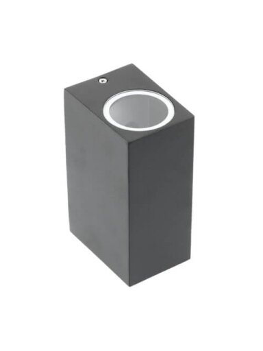 TIAGO Fasadinis dvikryptis šviestuvas GTV LD-TIAGOGU10D-20KW (juodas, 2x35W, IP54)
