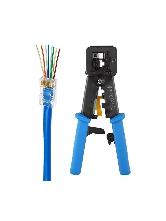 Tinklo užspaudimo replės SWTP003 perkišamoms jungtims (RJ45/RJ12 8P/6P/4P)
