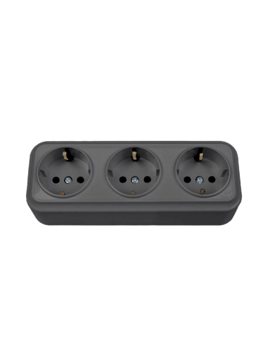 Trivietis virštinkinis kištukinis lizdas su įžeminimu Vilma SL+250 RP16-031 SL+ V (antracitas)