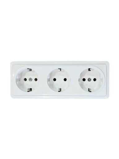 Trivietis virštinkinis kištukinis lizdas su įžeminimu Vilma SL+250 RP16-031 SL+ V (white)