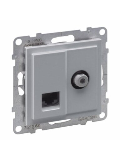 TV + RJ45 lizdas Suno Legrand 721329 (Aliuminis)