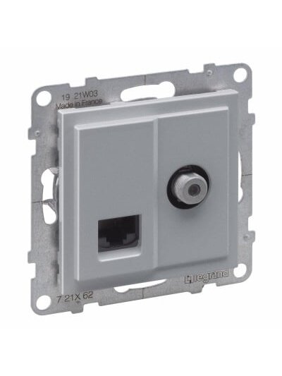 TV + RJ45 lizdas Suno Legrand 721329 (Aliuminis)