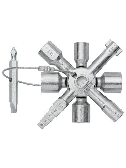 Universalus raktas Knipex 00 11 01 (skydams, metalinis) Universalus raktas Knipex 00 11 01 (skydams, metalinis)