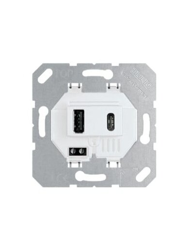 USB įkroviklis JUNG USB15CAWW (USB A, USB C) 3A