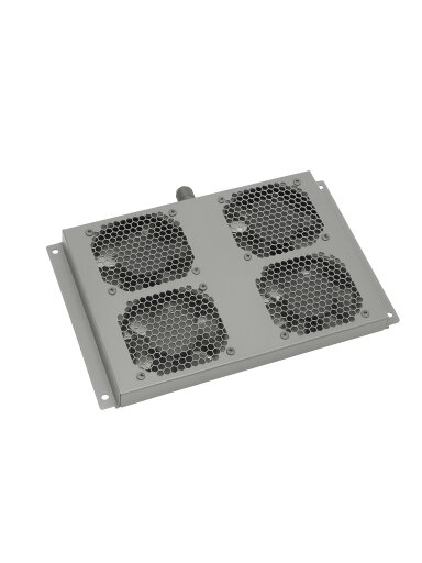 Ventiliatorių blokas 19'' AFS-4 A2 serijos spintoms (4 ventiliatoriai, 800–1000mm, pilkas, komplektas 2x2, sujungiamas)