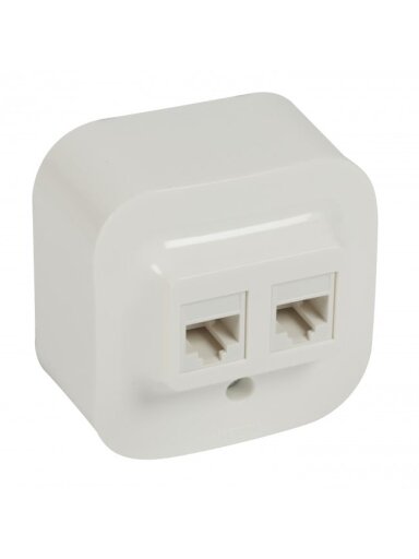 Virštinkinis kompiuterinis lizdas 2xRJ45, UTP 5E cat, Forix Legrand 782428 (balta)