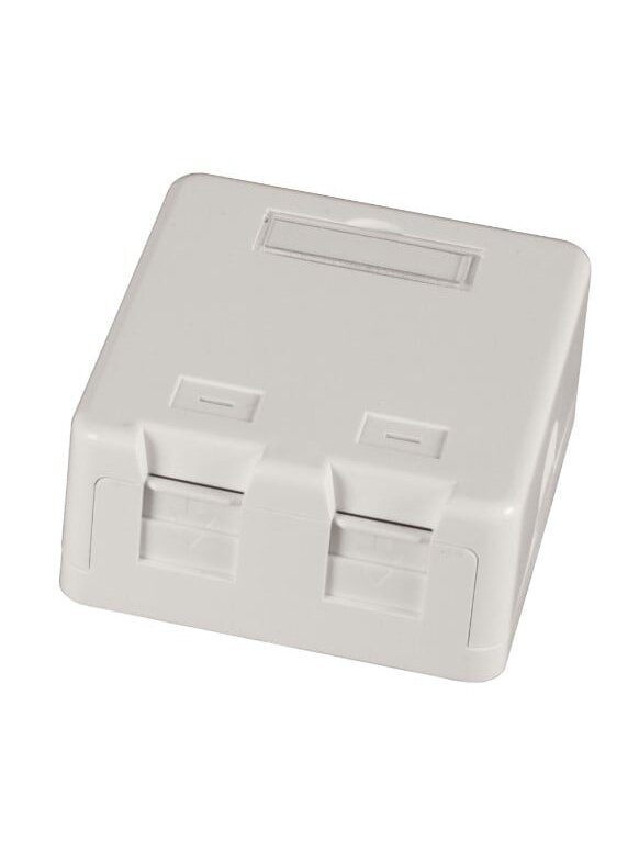 Virštinkinė dvivietė montavimo dėžutė EFB ET-25168 (2 x RJ45, balta)