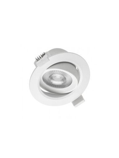 VOLARE įleidžiamas į lubas šviestuvas apvalus baltas reguliuojamu kampu GTV LD-VLROK0538-CB (baltas, 5W, 400lm, IP20))
