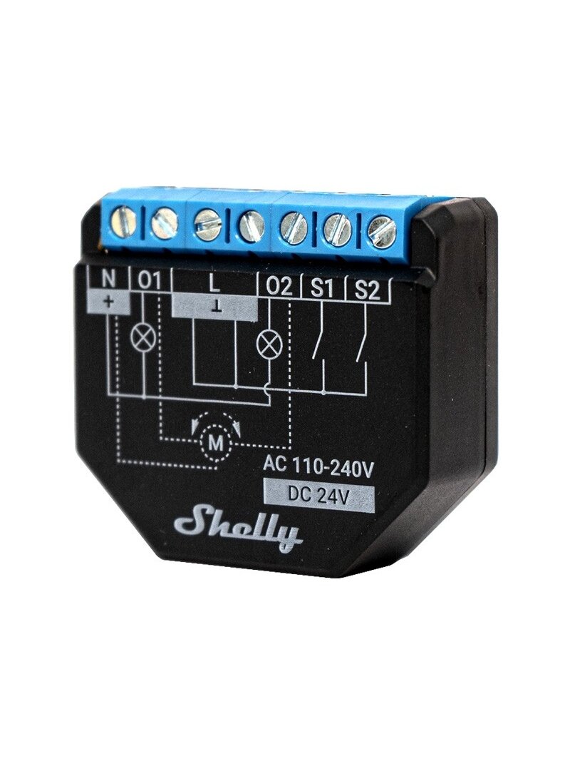 Wi-Fi relė su galios matavimo funkcija Shelly Plus 2PM (2 kanalų, 16A, 110-240 VAC, 10A 24 VDC) Wi-Fi relė su galios matavimo funkcija Shelly Plus 2PM (2 kanalų, 16A, 110-240 VAC, 10A 24 VDC)